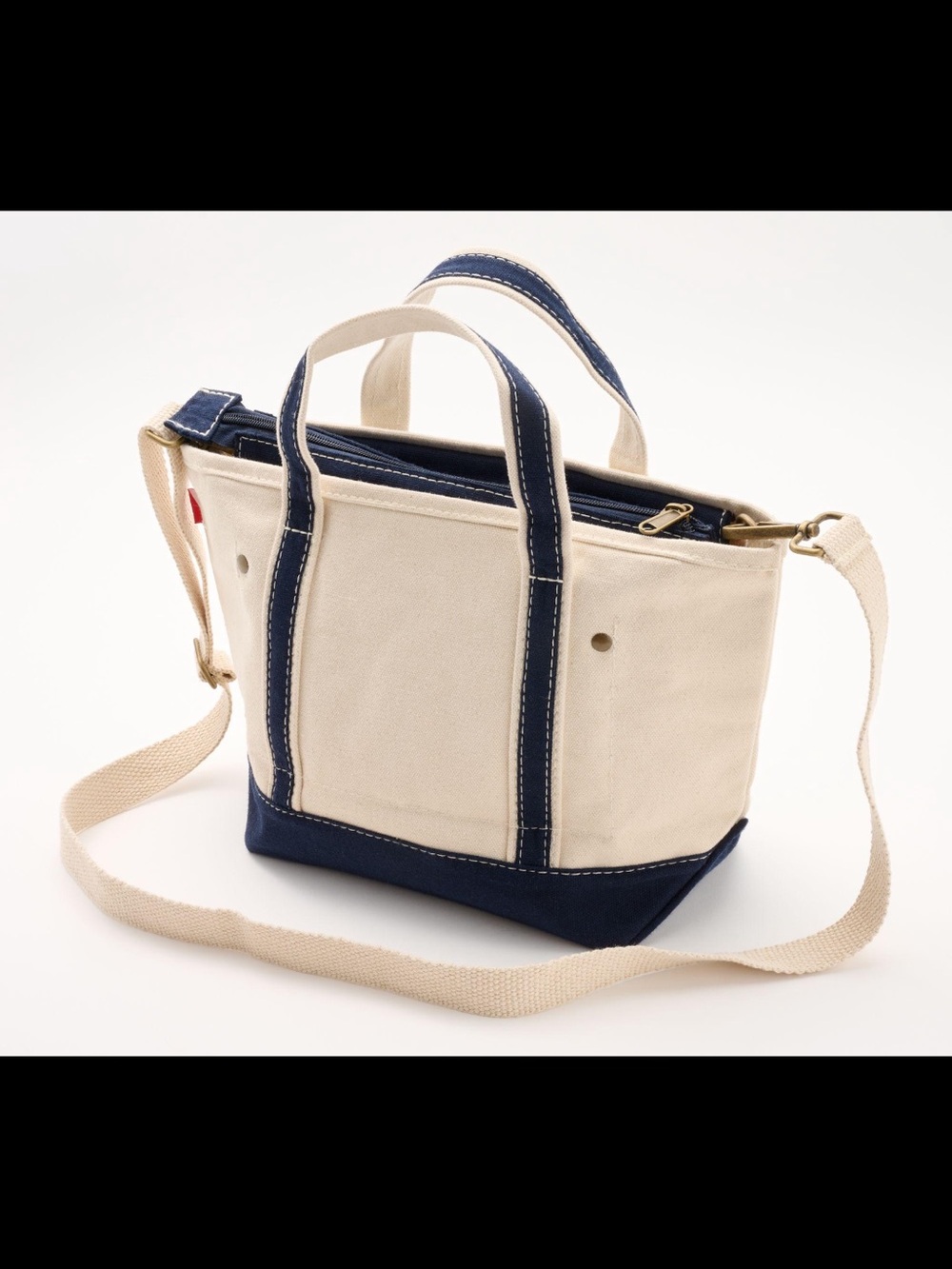 ShoreBags Nantucket Canvas Convertible Tote Navy Crossbody Bag